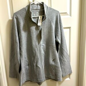 NWT Women’s Tommy Bahama XL Gray Zip Up Sweater Jacket